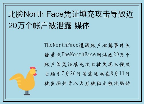 北脸North Face凭证填充攻击导致近20万个帐户被泄露 媒体